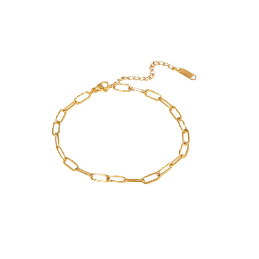 Stainless Steel 18K Gold PVD Paperclip Chain Anklet