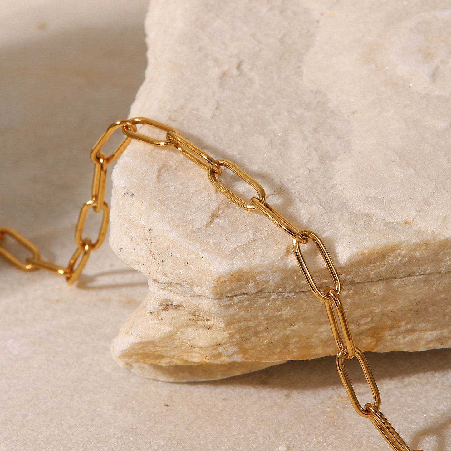 Stainless Steel 18K Gold PVD Paperclip Chain Anklet