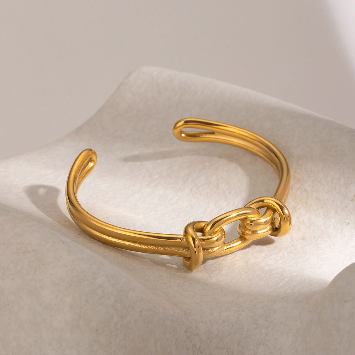 Stainless Steel Knot Cuff Bracelet
