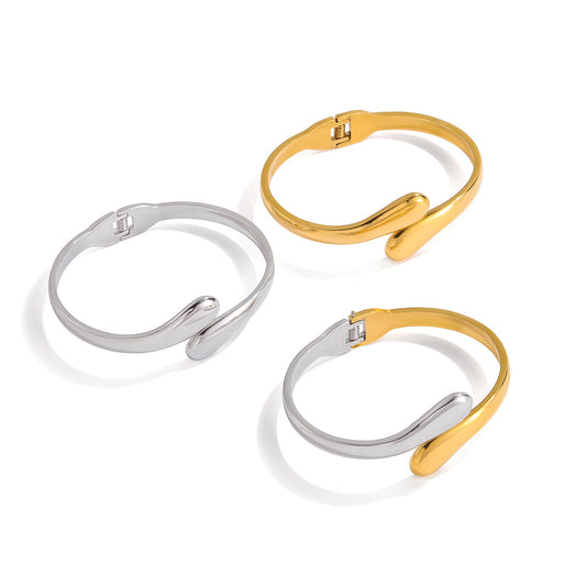 Stainless Steel Spring Buckle Bangle