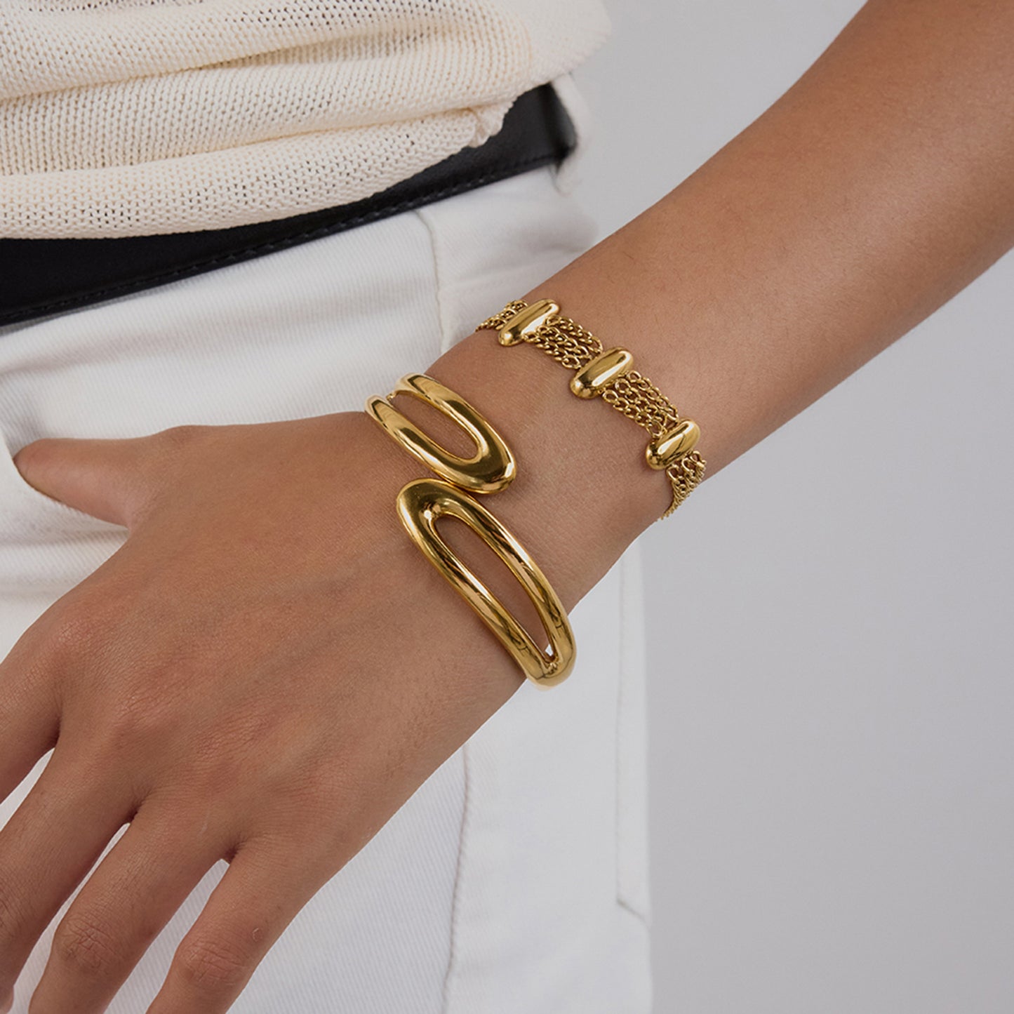 18K Gold PVD Stainless Steel Cuban Chain Bracelet