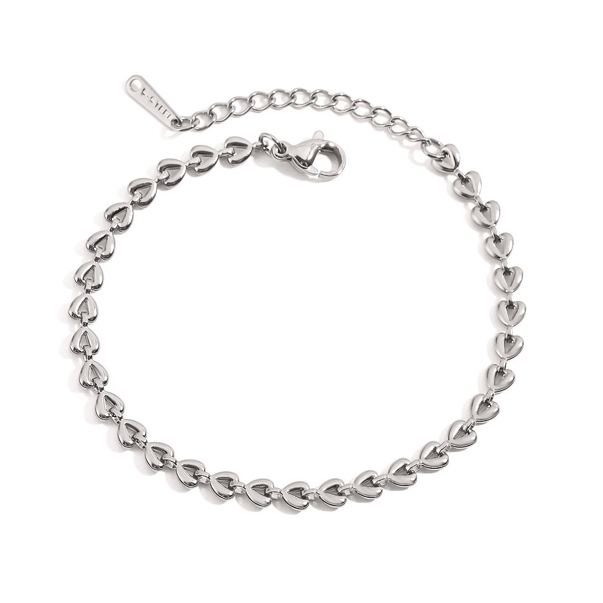 Stainless Steel Heart-shaped Splice Bracelet