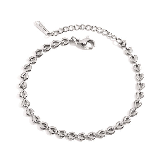 Stainless Steel Heart-shaped Splice Bracelet
