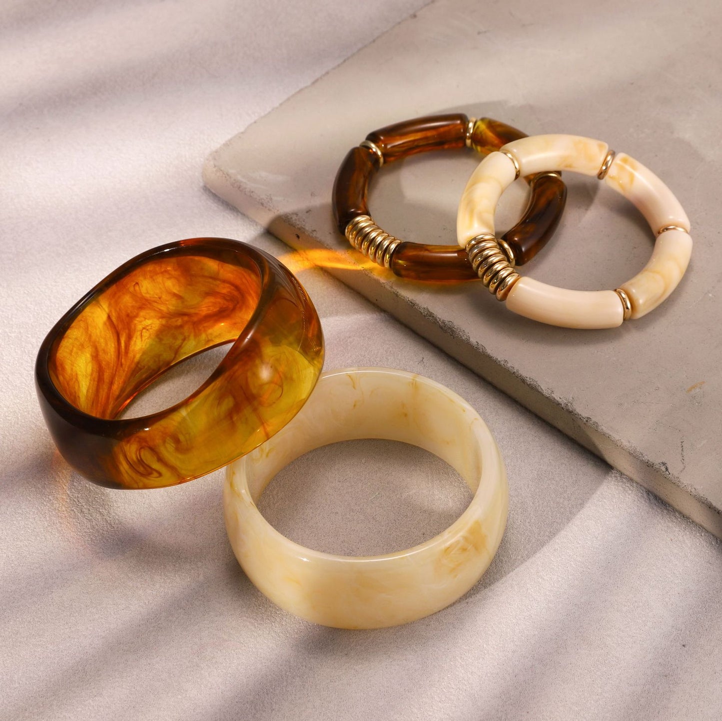 Stainless Steel Resin Acrylic Bangle
