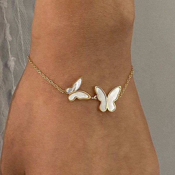 Stainless Steel Shell Butterfly Bracelet