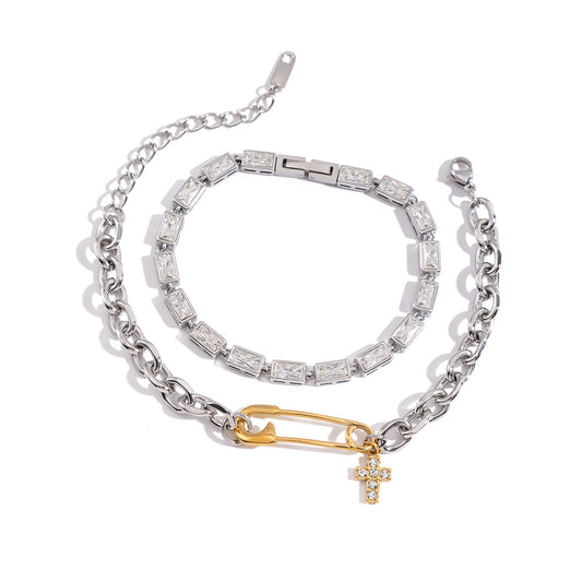 Stainless Steel Paperclip Cable Chain Bracelet