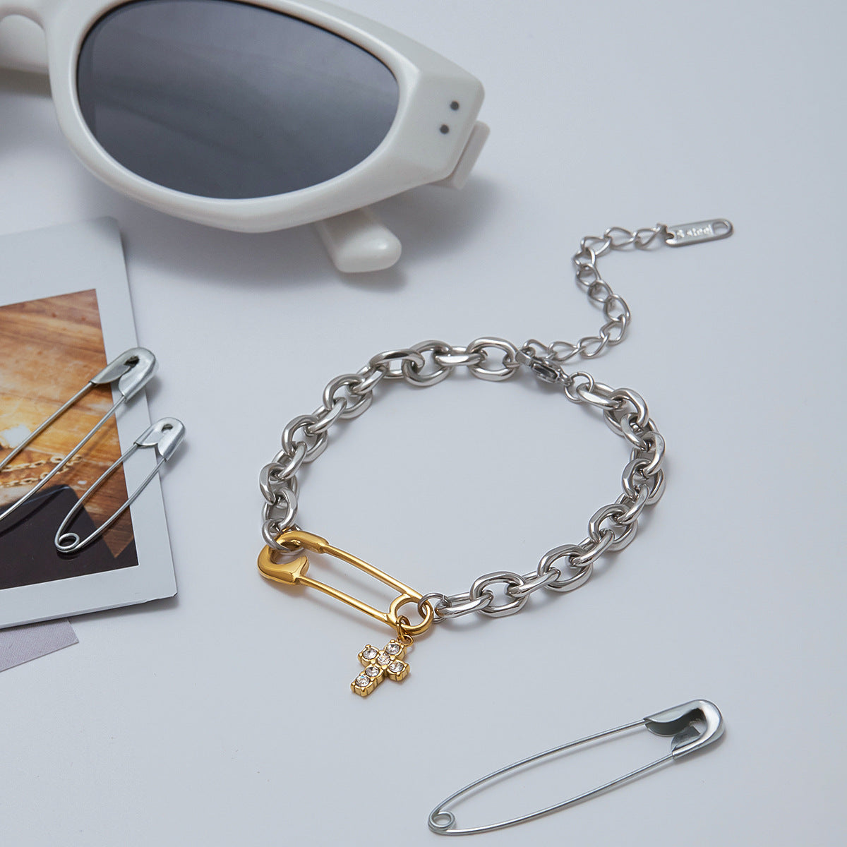 Stainless Steel Paperclip Cable Chain Bracelet