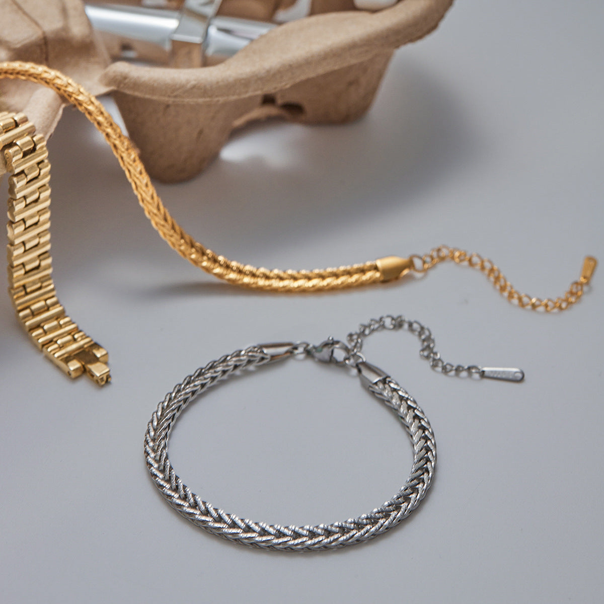 18K Gold PVD Stainless Steel Metal Thick Chain Bracelet