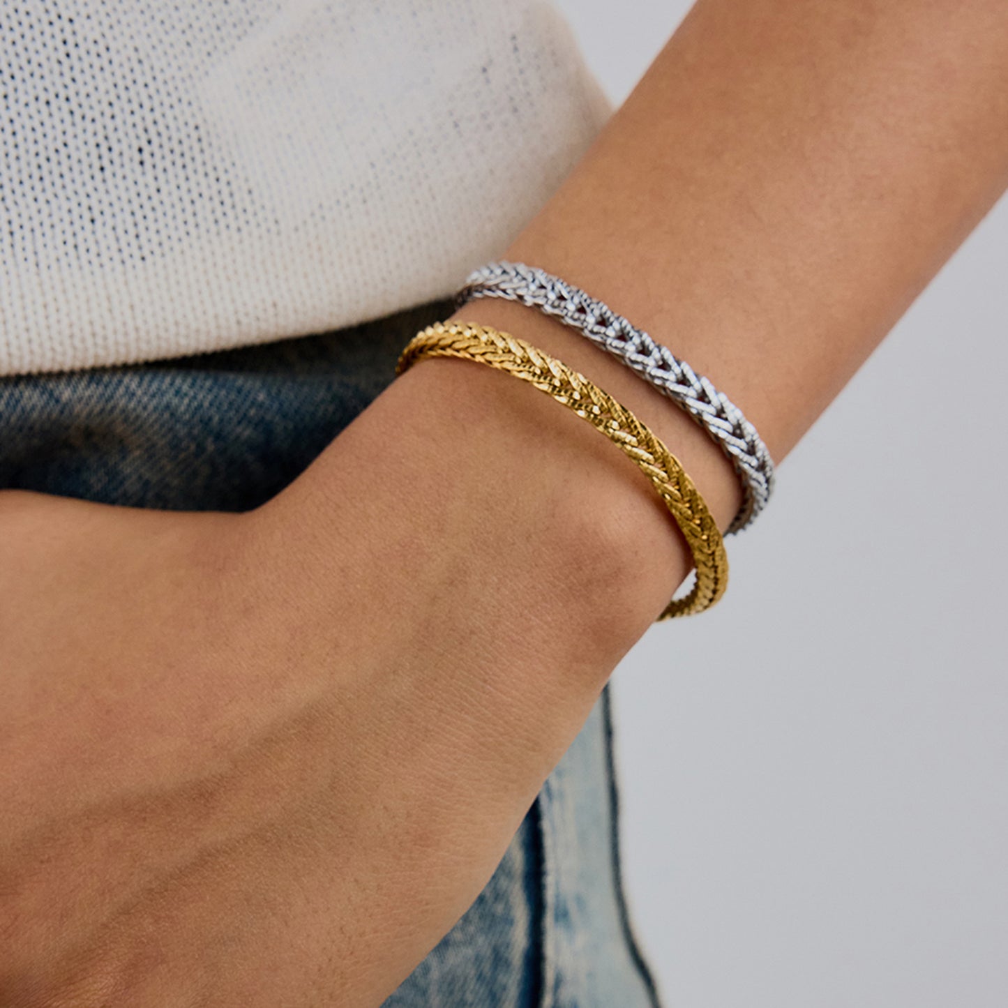 18K Gold PVD Stainless Steel Metal Thick Chain Bracelet