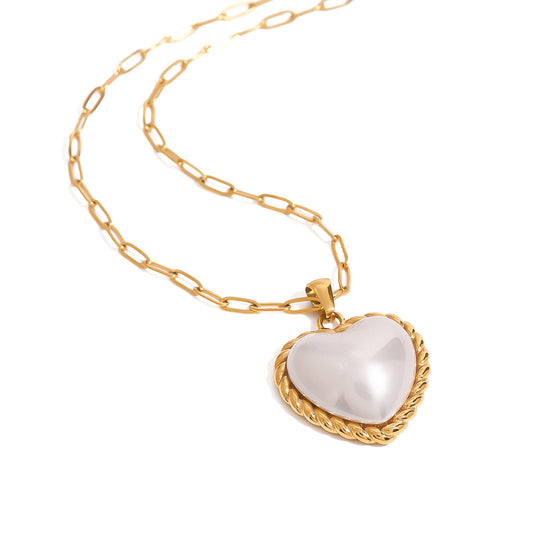 18K Gold PVD Stainless Steel Heart-shaped Pendant Necklace