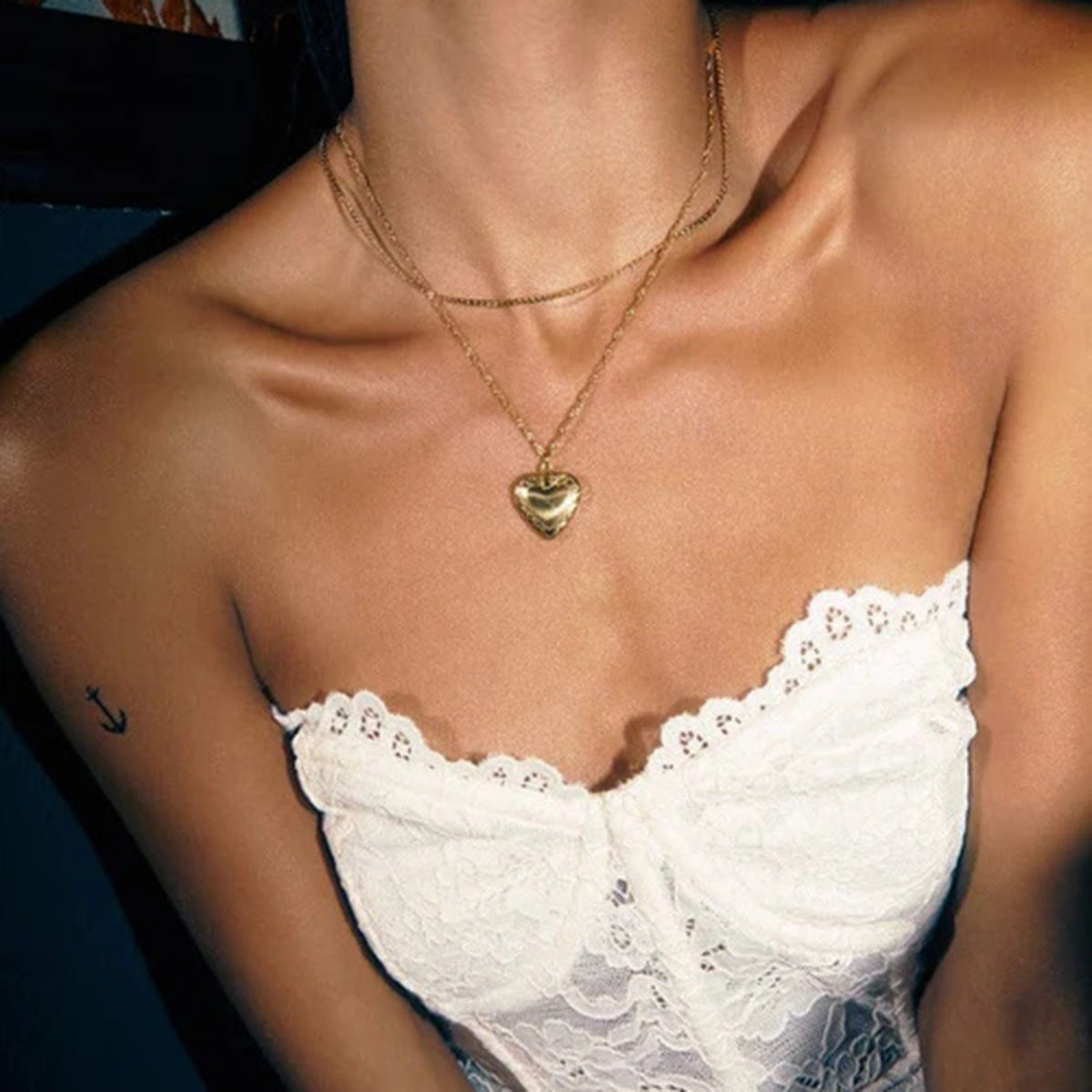 Stainless Steel Opening and Closing Heart-shaped Pendant Necklace