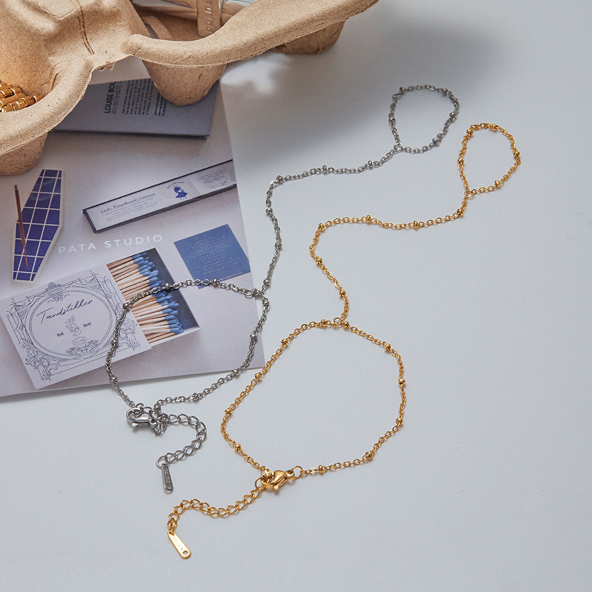 Stainless Steel Ball Chain Finger Bracelet