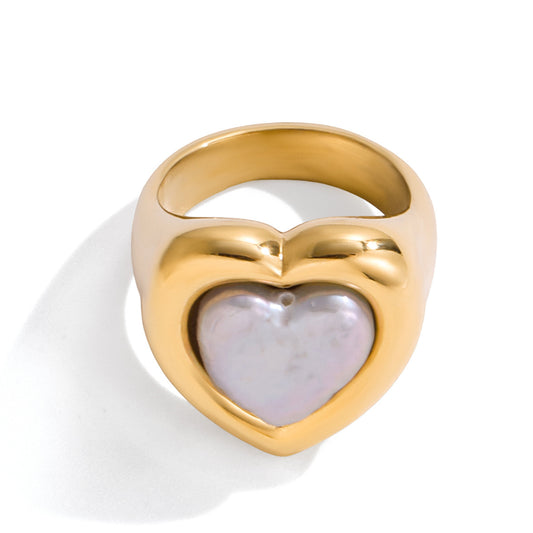 Stainless Steel Valentine's Day Heart-shaped Ring