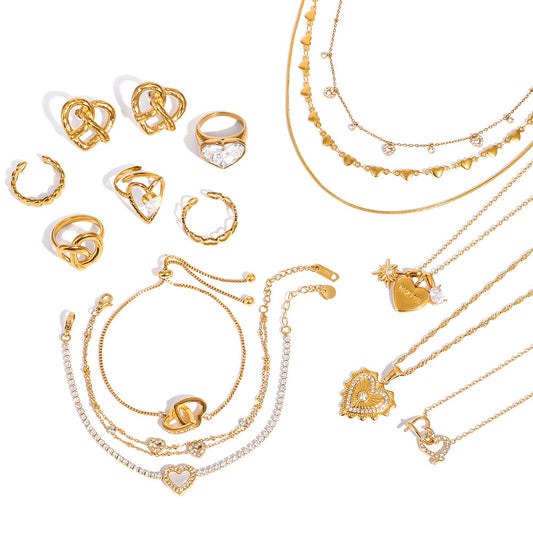 Stainless Steel Valentine's Day Jewelry Set