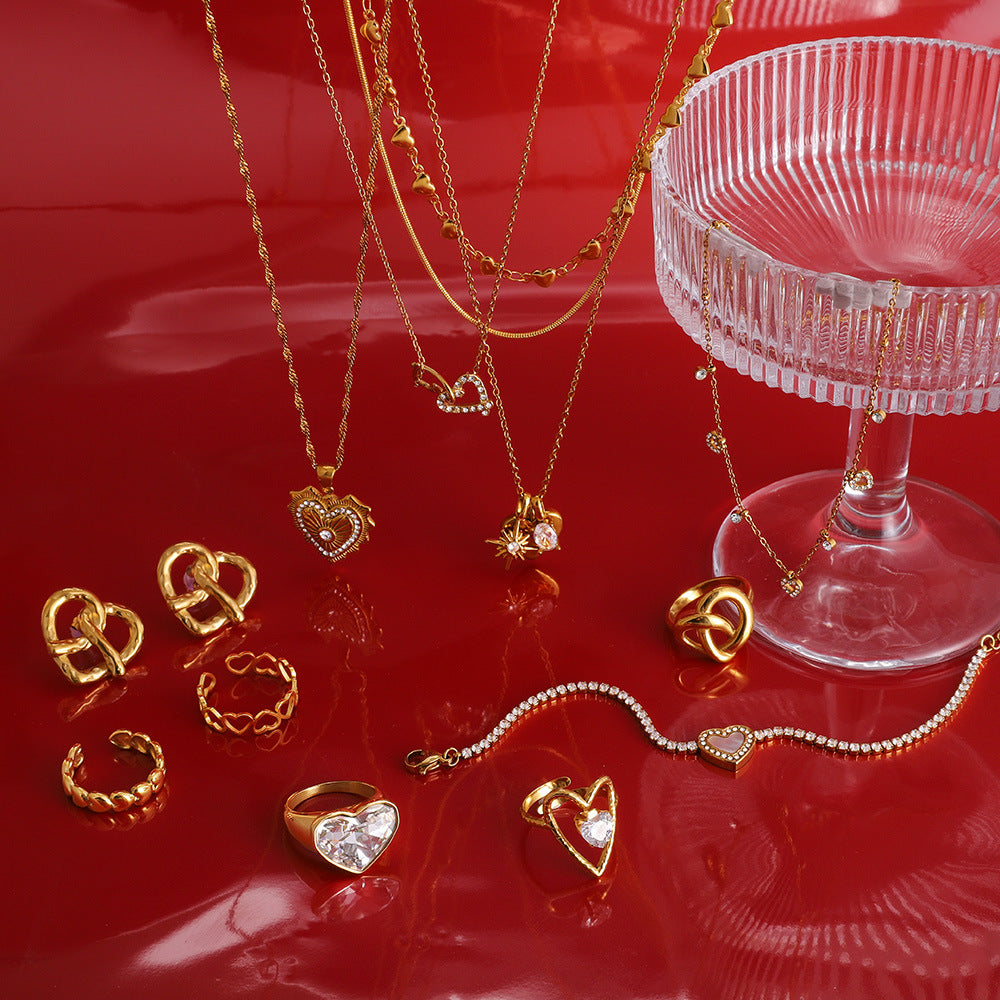 Stainless Steel Valentine's Day Jewelry Set