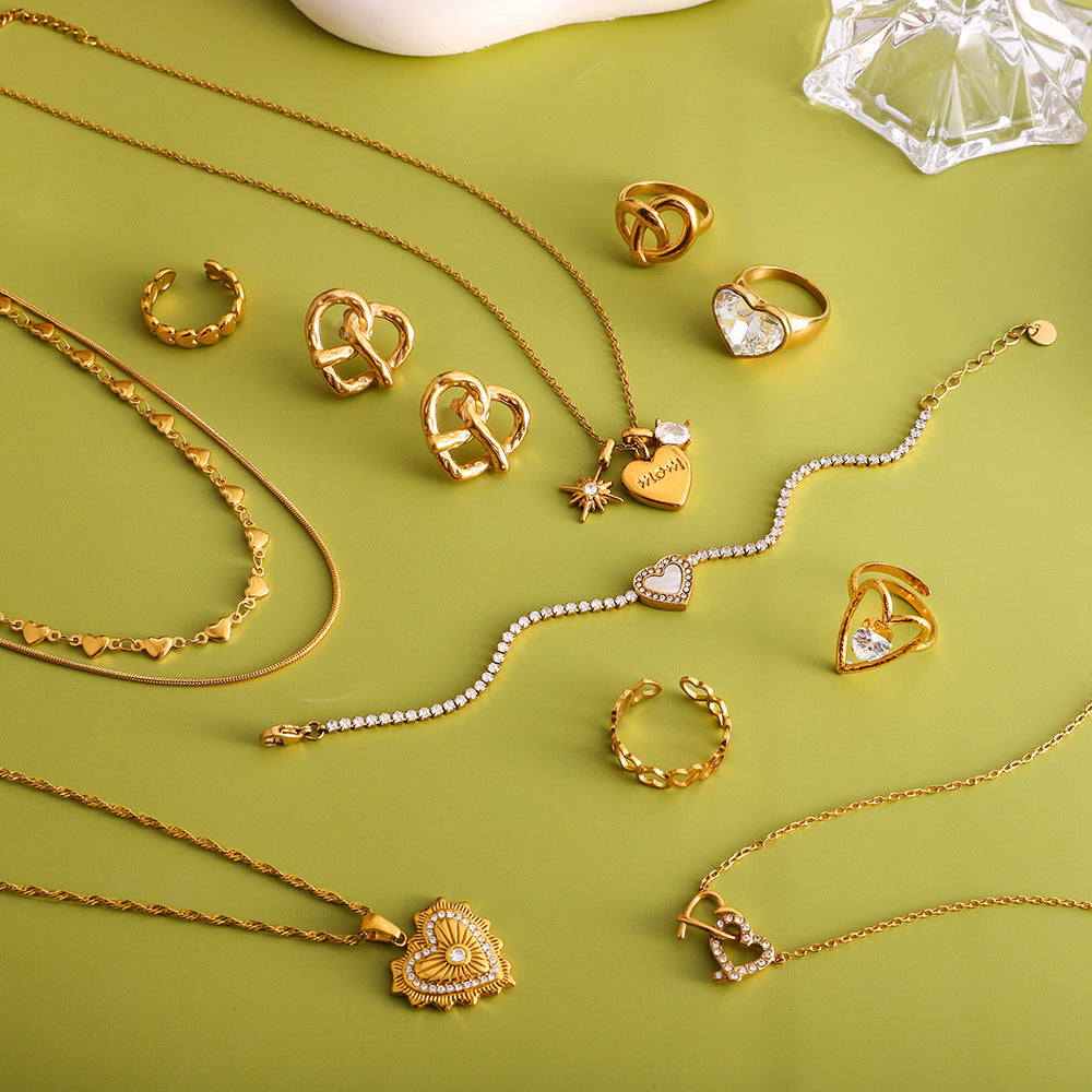 Stainless Steel Valentine's Day Jewelry Set