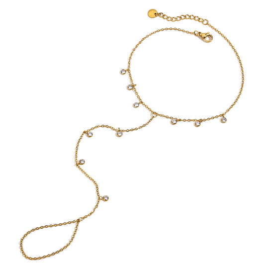 Stainless Steel Multi-zircon Toe Chain Ankle