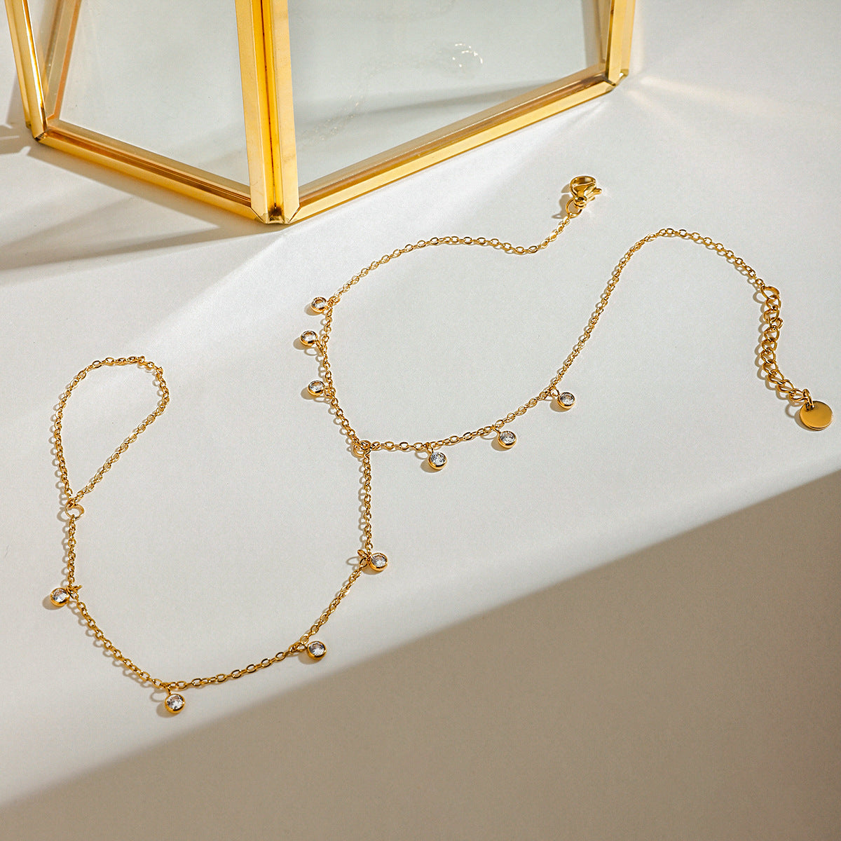 Stainless Steel Multi-zircon Toe Chain Ankle