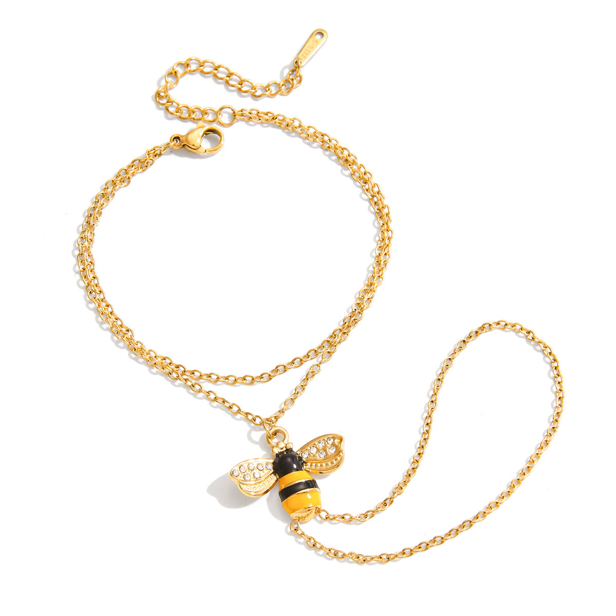 Stainless Steel Bee-shaped Finger Hand Chain Bracelet