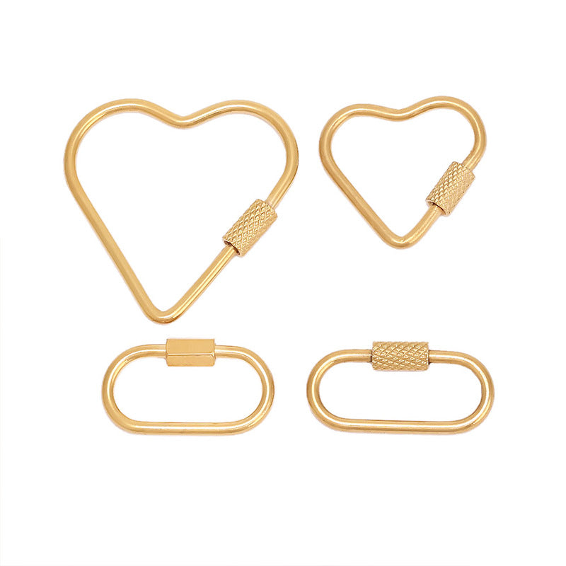 Stainless Steel Necklace Pendant Carabiner - 4 Pack