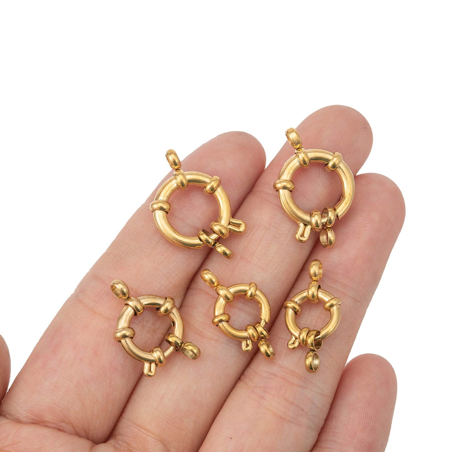 4 Pack Stainless Steel 18K Gold PVD Spring Clasp