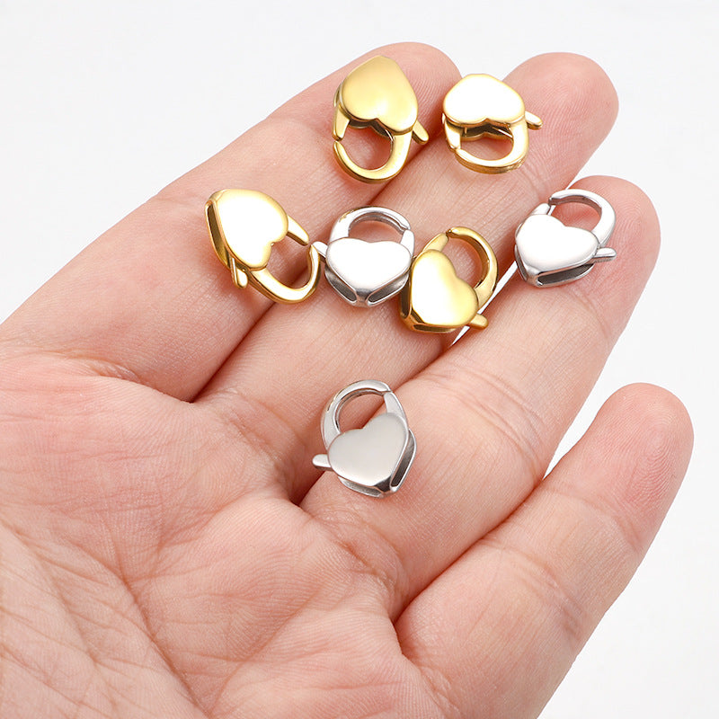 Stainless Steel Heart-shaped Lobster Clasp