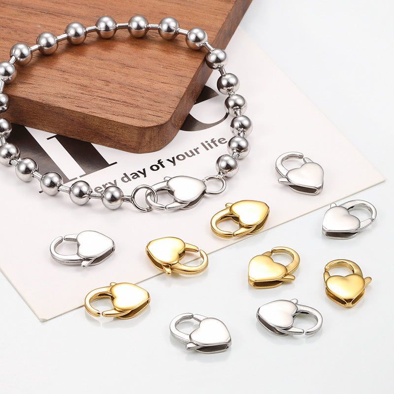 Stainless Steel Heart-shaped Lobster Clasp