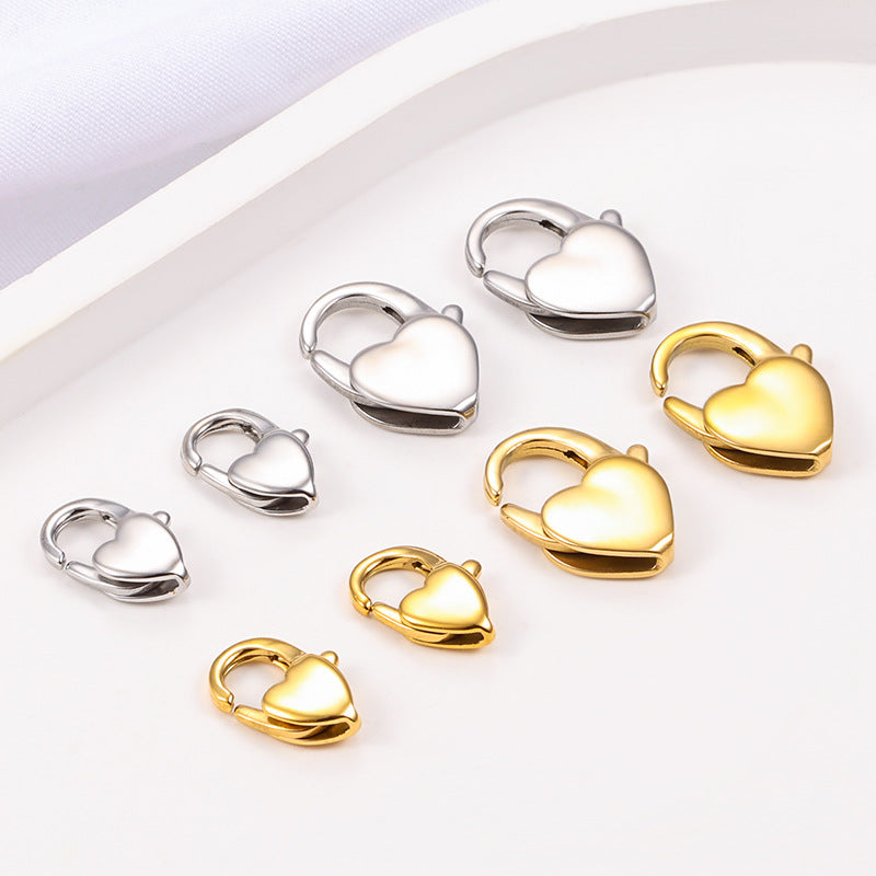 Stainless Steel Heart-shaped Lobster Clasp