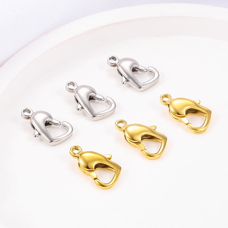 Stainless Steel Heart-shaped Lobster Clasp