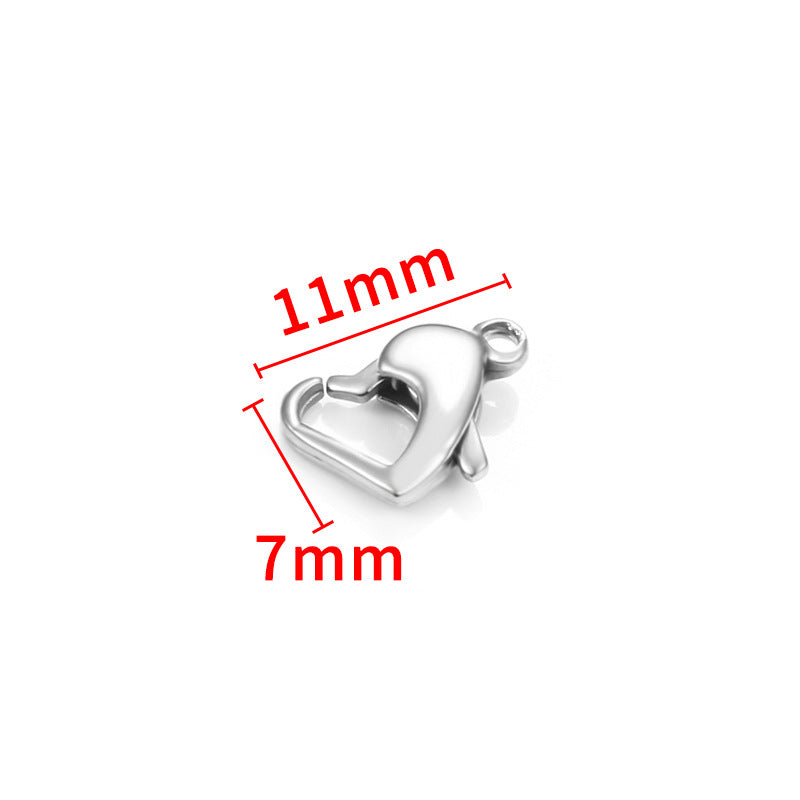 Stainless Steel Heart-shaped Lobster Clasp