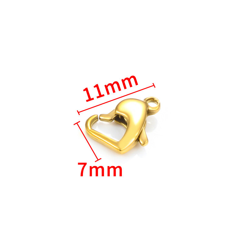 Stainless Steel Heart-shaped Lobster Clasp