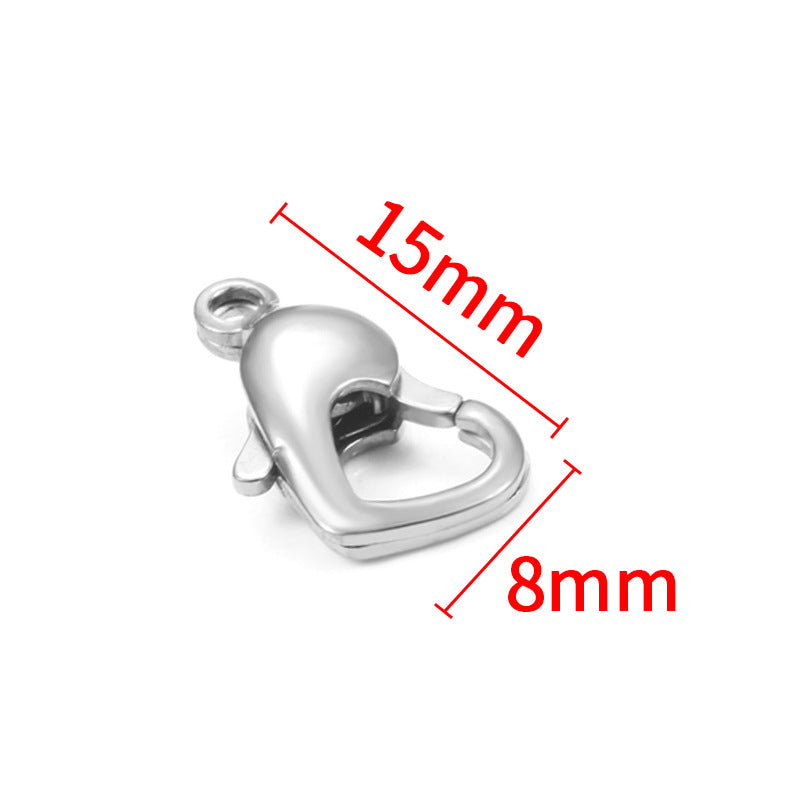 Stainless Steel Heart-shaped Lobster Clasp