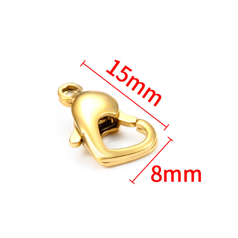 Stainless Steel Heart-shaped Lobster Clasp