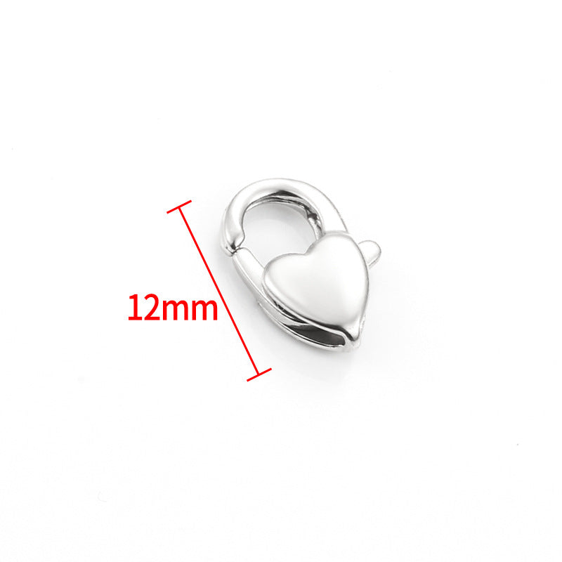 Stainless Steel Heart-shaped Lobster Clasp