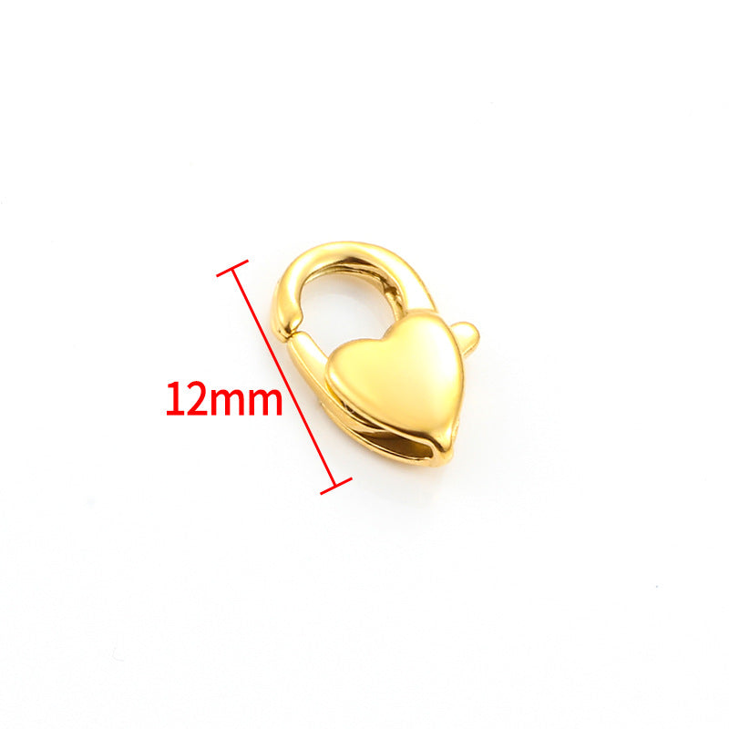 Stainless Steel Heart-shaped Lobster Clasp