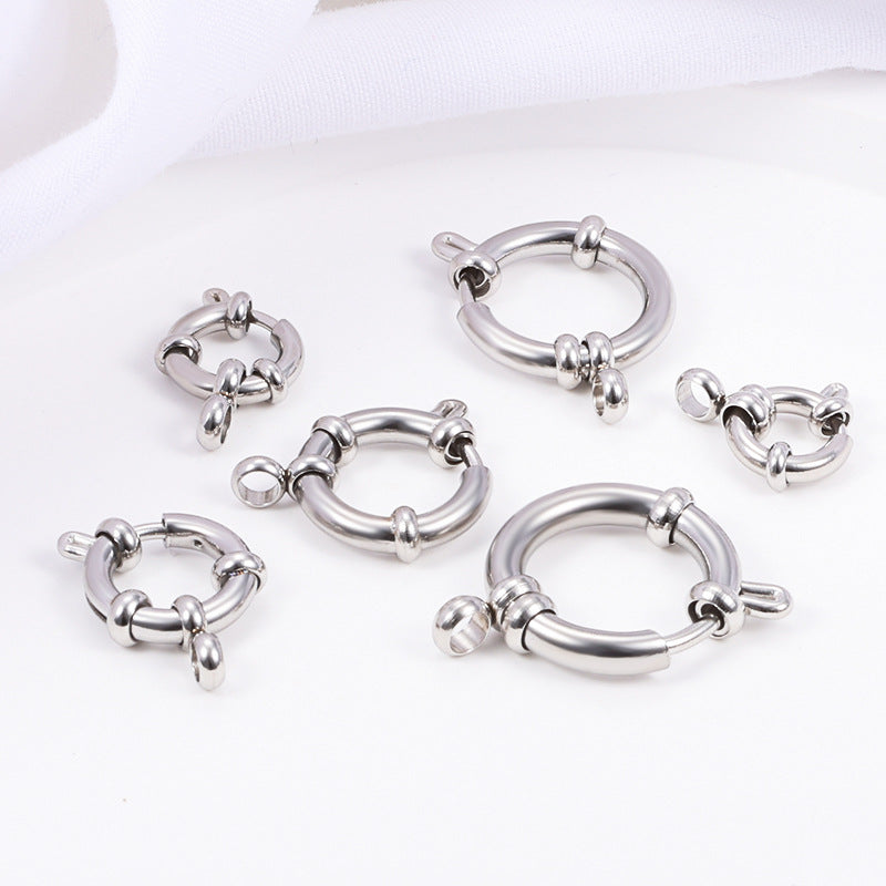 5 Pack Stainless Steel DIY Round Spring Buckle