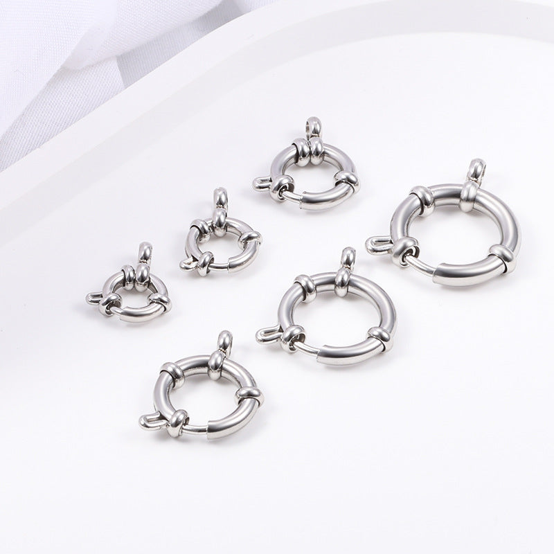 5 Pack Stainless Steel DIY Round Spring Buckle