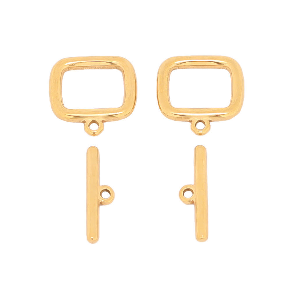 Stainless Steel Square Toggle Clasp - 5 Pack