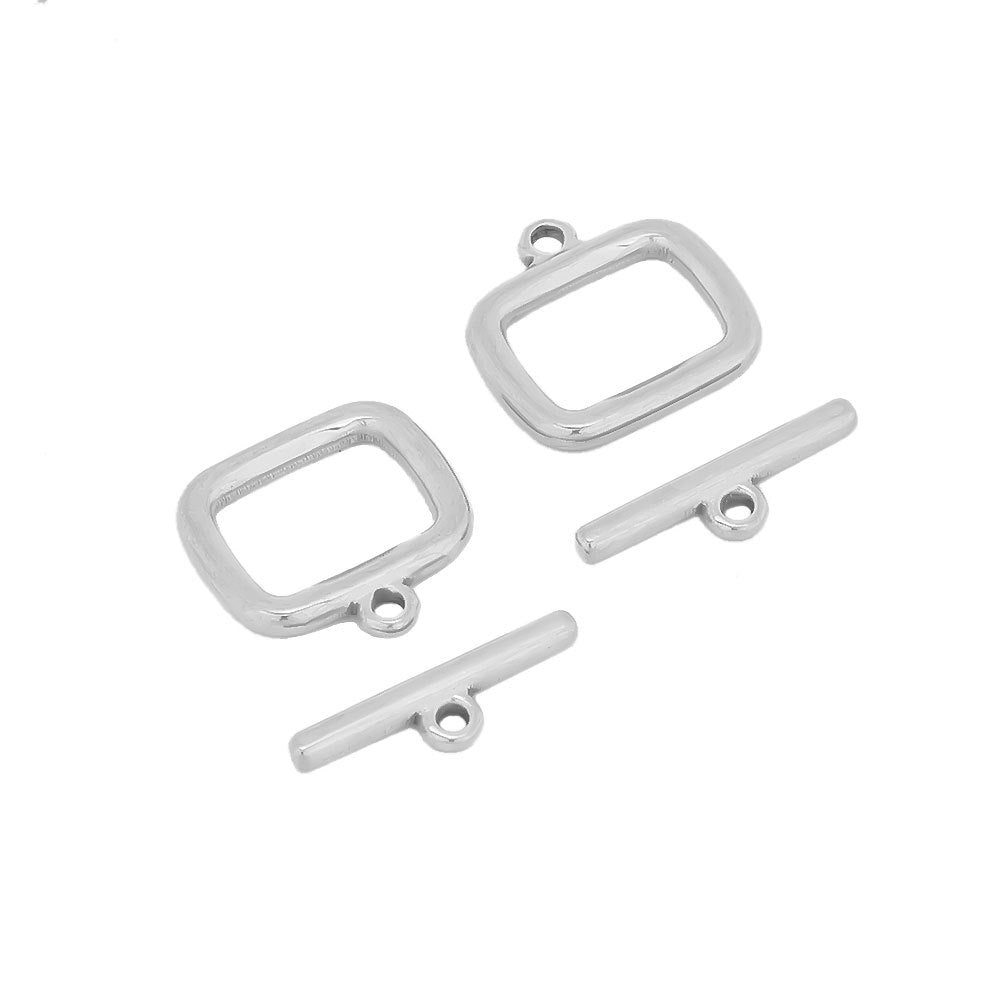 Stainless Steel Square Toggle Clasp - 5 Pack