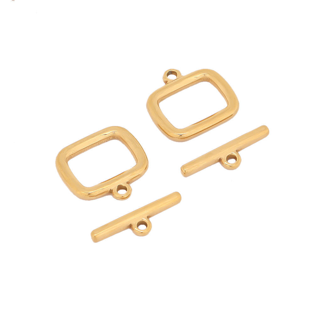 Stainless Steel Square Toggle Clasp - 5 Pack