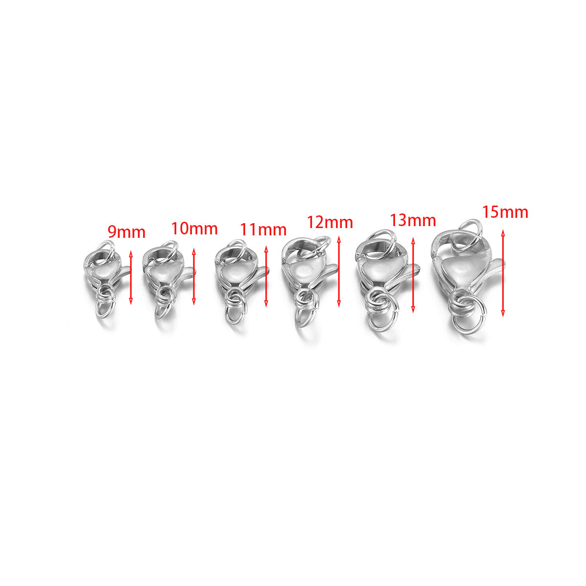 Stainless Steel Jump Ring Hook Lobster Clasp - 25 Pack