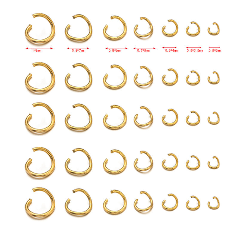 100 Pack Stainless Steel 18K Gold PVD Jump Ring