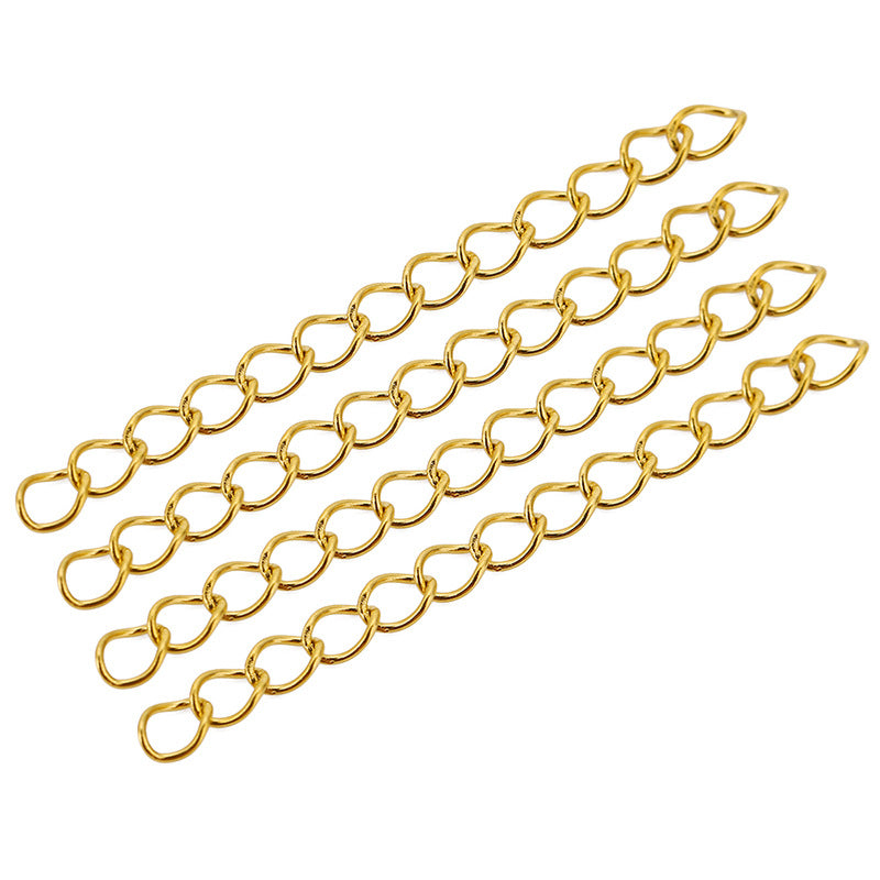 2.5mn/3mm/4mm Stainless Steel 18K Gold PVD Chain Extension - 50 Pack