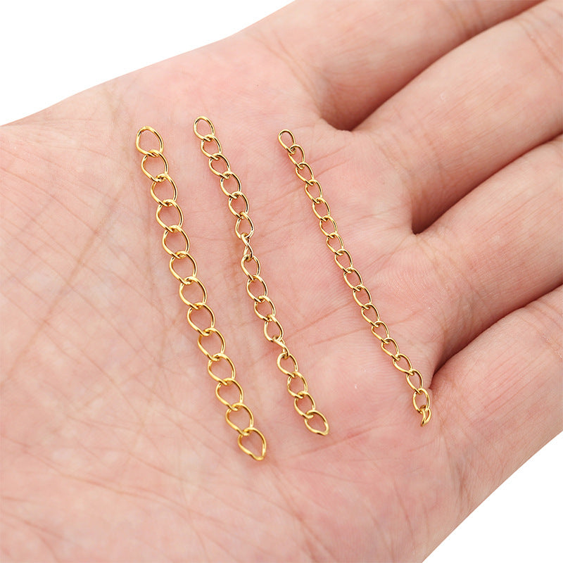 2.5mn/3mm/4mm Stainless Steel 18K Gold PVD Chain Extension - 50 Pack