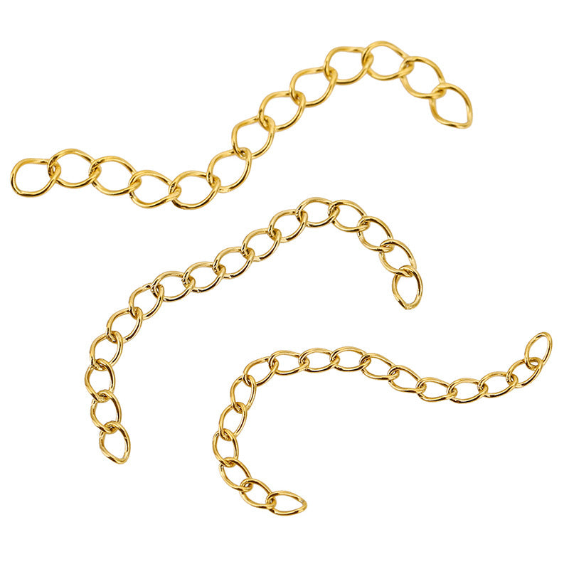 2.5mn/3mm/4mm Stainless Steel 18K Gold PVD Chain Extension - 50 Pack