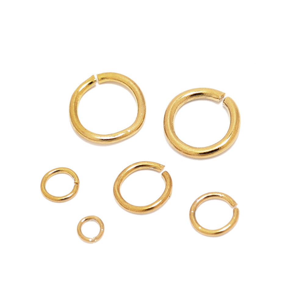 18K Gold PVD Stainless Steel Jump Rings - 100 Pack