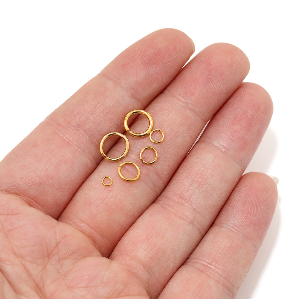 18K Gold PVD Stainless Steel Jump Rings - 100 Pack