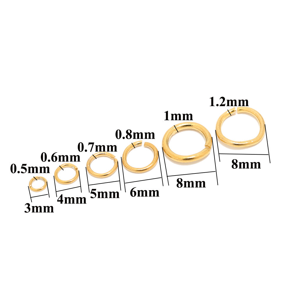 18K Gold PVD Stainless Steel Jump Rings - 100 Pack
