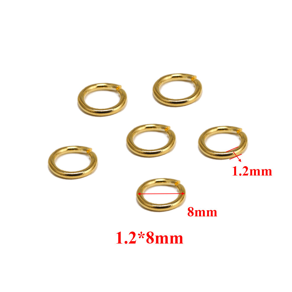 18K Gold PVD Stainless Steel Jump Rings - 100 Pack