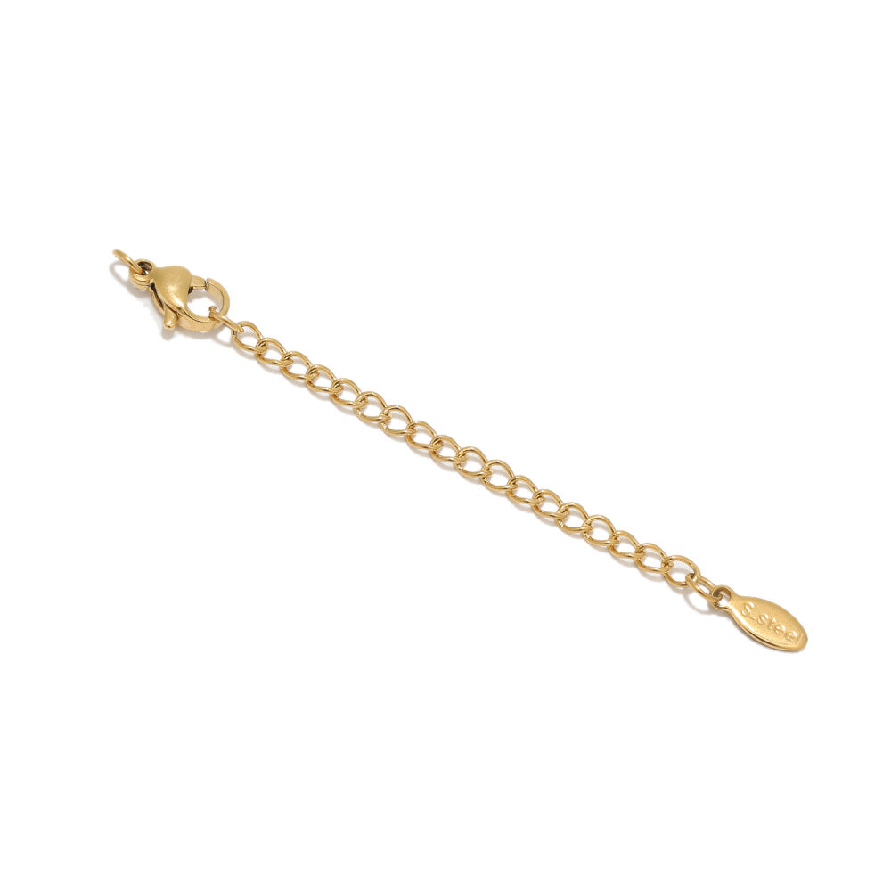 18K Gold PVD Stainless Steel Engraved 5cm Tail Chain Lobster Claw Buckle Set 10-pack